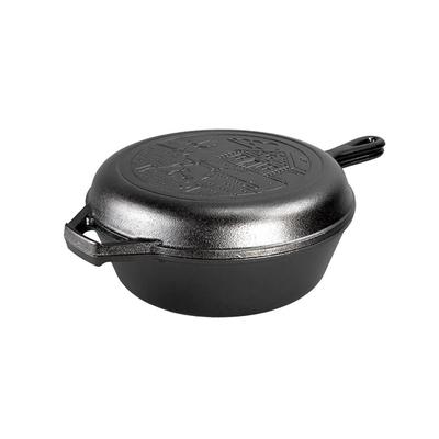 Lodge LCCWND 3 1/5 qt Wanderlust Cast Iron Combo Cooker, Cabin, Black