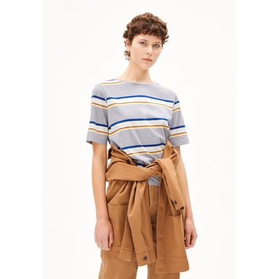 FINIAA MULTI STRIPES - Frauen Loose Fit T-Shirt - grau (Größe: M) Image