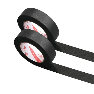 1/2 Rolls of 10/20/30/40/50mm X 50m Textured Paper Tape Used for Writing Masking Tape, Painting Craft Tape Wall Stickers Black