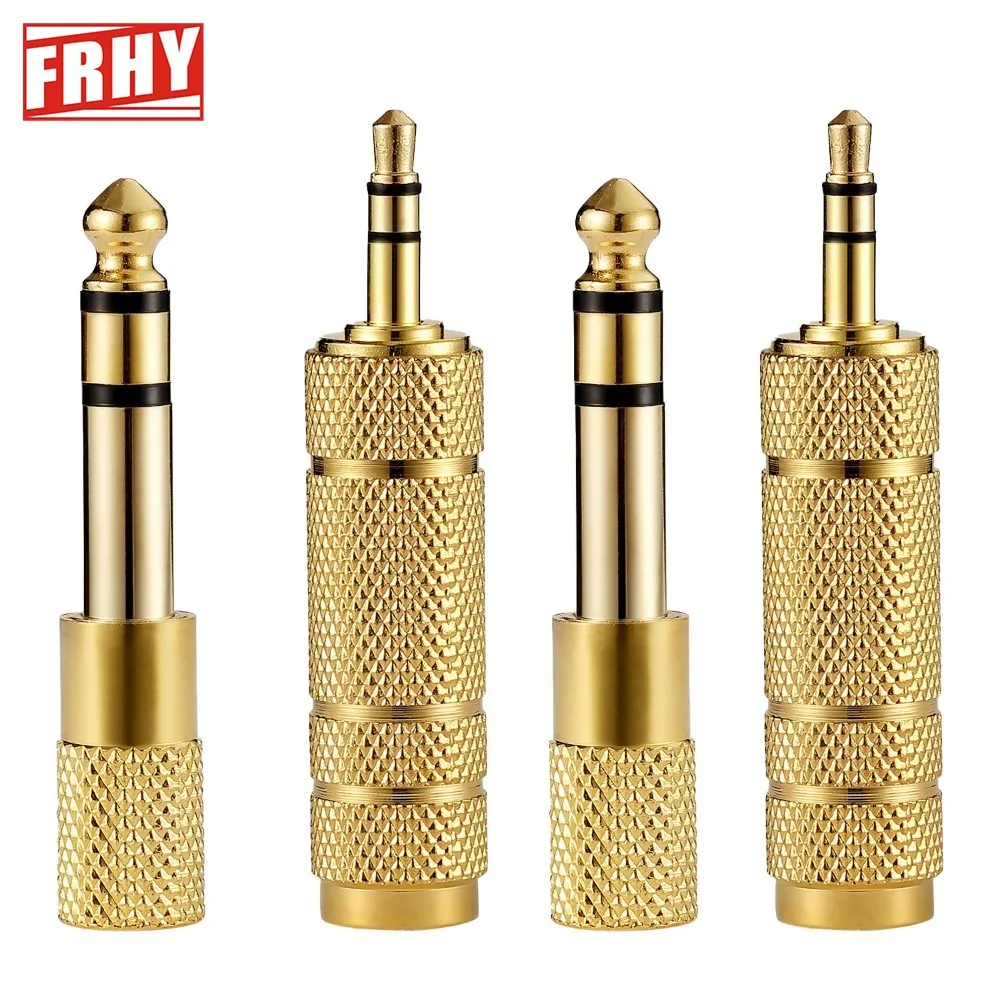 3,5 mm 1/8 Zoll TRS-Stecker auf 6,35 mm 1/4 Zoll Klinke und 3,5 mm Buchse auf 6,35-Stecker Audio-Stereo-Adapter-Konverter für Kopfhörer Image