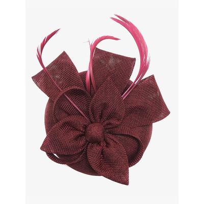 Women's Green Fascinator Hat with Bow and Feather Accents – Elegant Headpiece for Weddings, Tea Parties, and Special Occasions