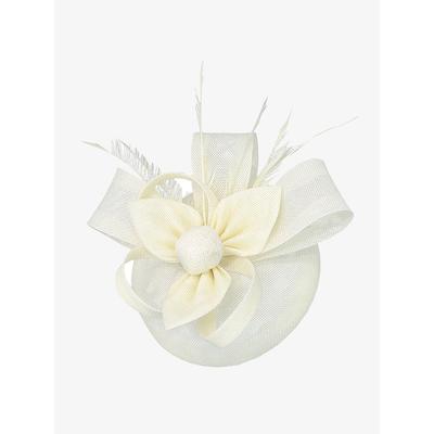 Women's Green Fascinator Hat with Bow and Feather Accents – Elegant Headpiece for Weddings, Tea Parties, and Special Occasions