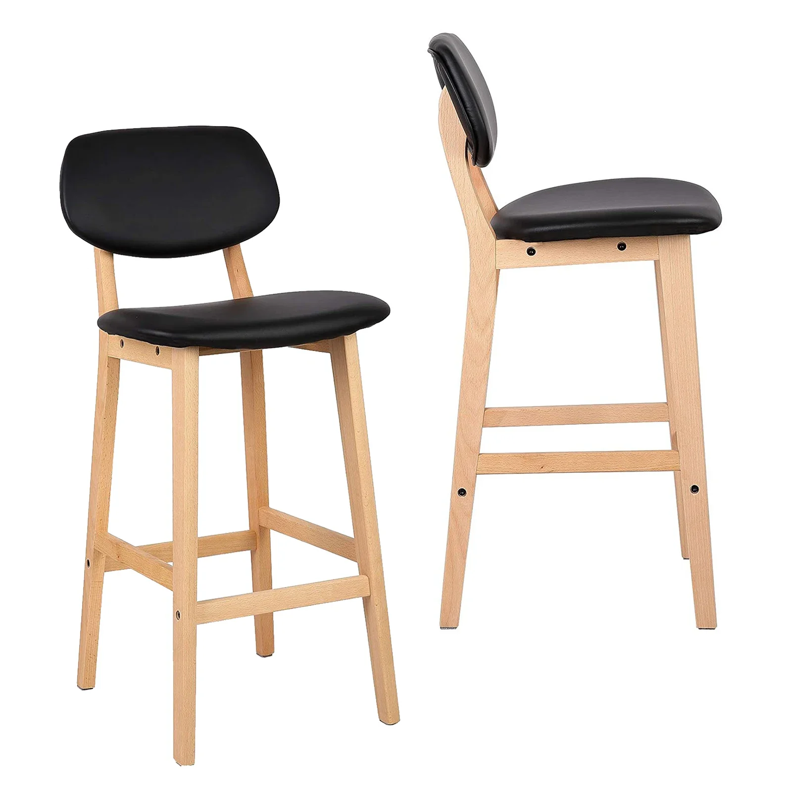 WOLTU 2 Teile/satz Kunstleder Barhocker Thekenhocker Designer Küchenhocker Holz Home Office Küche Esszimmerstühle Barmöbel