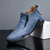Frühling Handgemachte Leder Stiefel Männer Casual Schuhe Stiefeletten Mann Herbst Boot Zipper Design