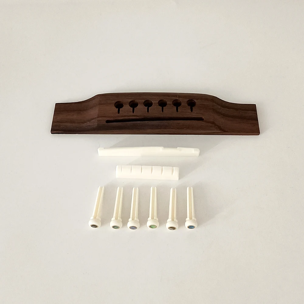 1 Satz Akustik gitarren brücke Knochen brücken stifte/Sattel/Mutter Sattel gitarren teile Gitarren code Brücken code Image
