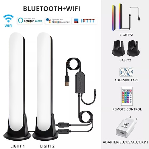 Bluetooth APP WiFi LED Smart Light Bar RGB Atmosphärenlicht Musik-Synchronisation 12 Modi TV Wand Computer Spielzimmer Dekoration Nachtlicht Image