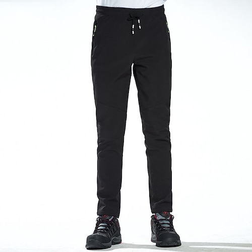 Herren Arbeitshosen Fleecegefütterte Hosen Wintermantel Softshellhosen Winter Herbst Außen Thermowarm Winddicht Leicht Bequem Unterteile Männer schwarz Damen schwarz Jagd Ski / Snowboard Angeln M L Image
