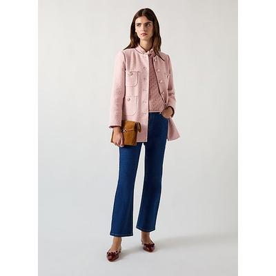 Rosie Soft Pink Cotton Blend Tweed Jacket Light Pink, Light Pink