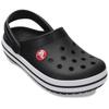 Clog CROCS "Crocband Clog K", Kinder, Gr. 38, schwarz-weiß (schwarz, weiß), Croslite, kontrastfarbene Details, sportlich, Schuhe, Sommerschuh, Schlappen, Hausschuh, Badeschuh mit Kontrast-Akzenten