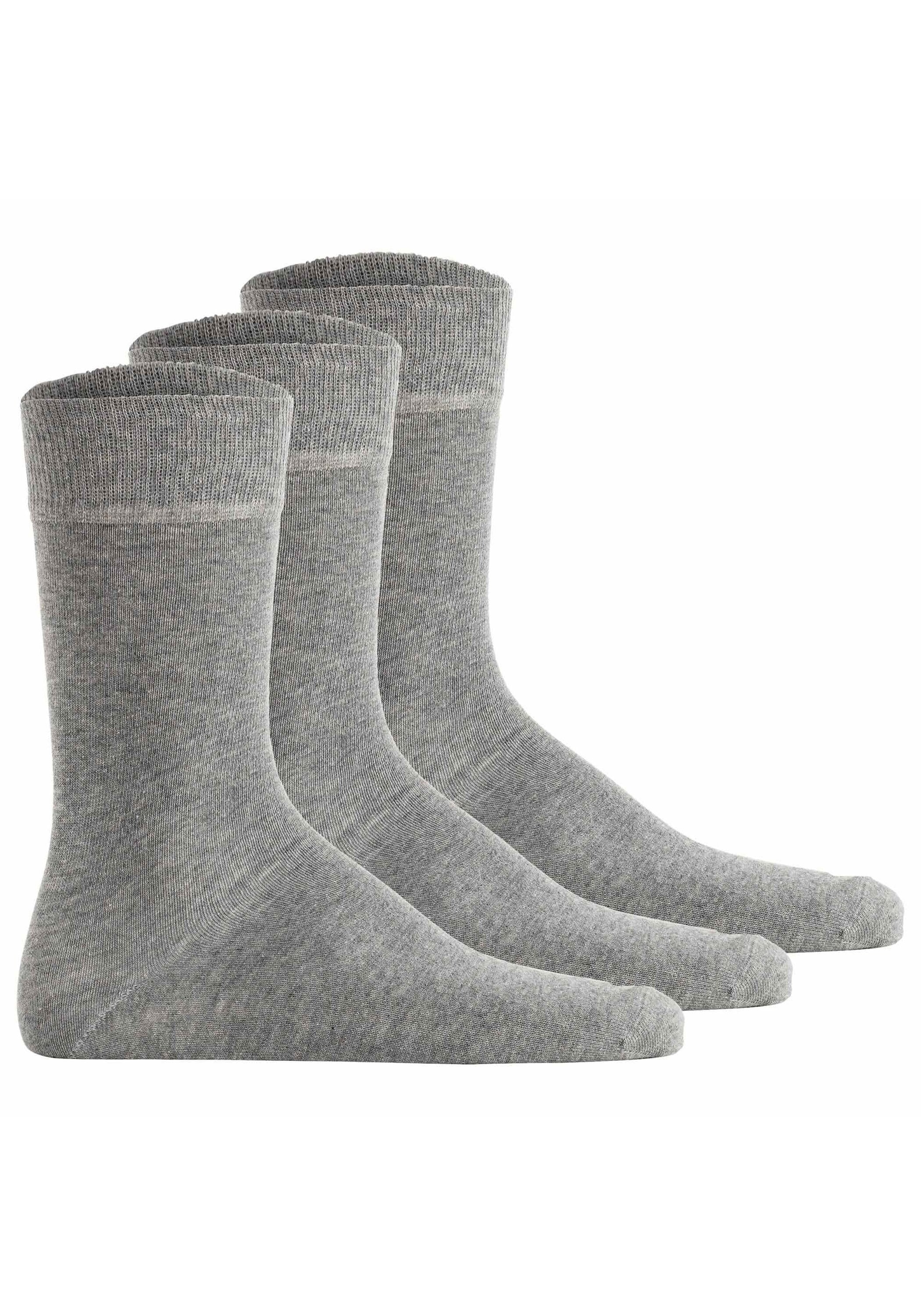 Kurzsocken HUDSON "Socken SIMPLY³ 3-PACK 3er Pack", Herren, Gr. 35-38, grau, Obermaterial: 80% Baumwolle CO. 18% Polyamid PA. 2% Elasthan EL., Socken