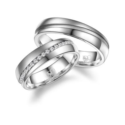 Verlobungsring MARRYA "Edelstahl Ringe Trauringe Eheringe Partnerringe" Gr. 54, silber (herren ring, silber), Fingerring