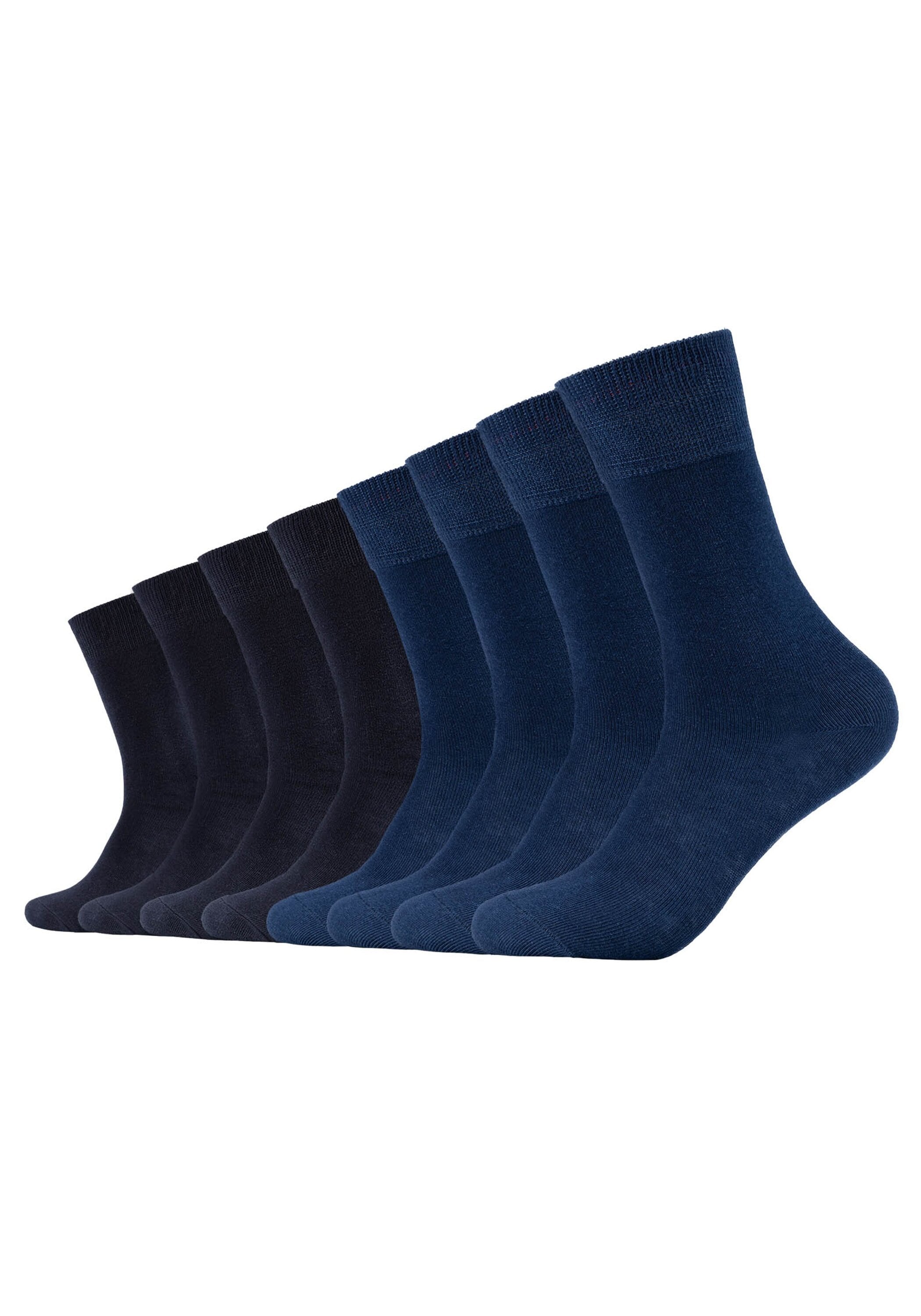 Kurzsocken S.OLIVER "Socken 8er Pack", Herren, Gr. 39-42, blau (navy), Obermaterial: 80% Baumwolle CO. 15% Polyamid PA. 5% Elasthan EL., Socken