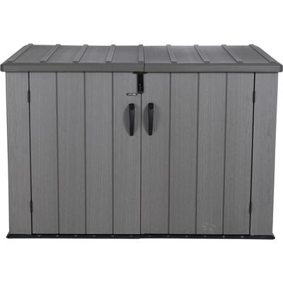 Mülltonnenbox LIFETIME "Geräteschrank Greg", braun (grau, braun), B:191,1cm H:132,2cm T:108cm, Kunststoff, Polyethylen (