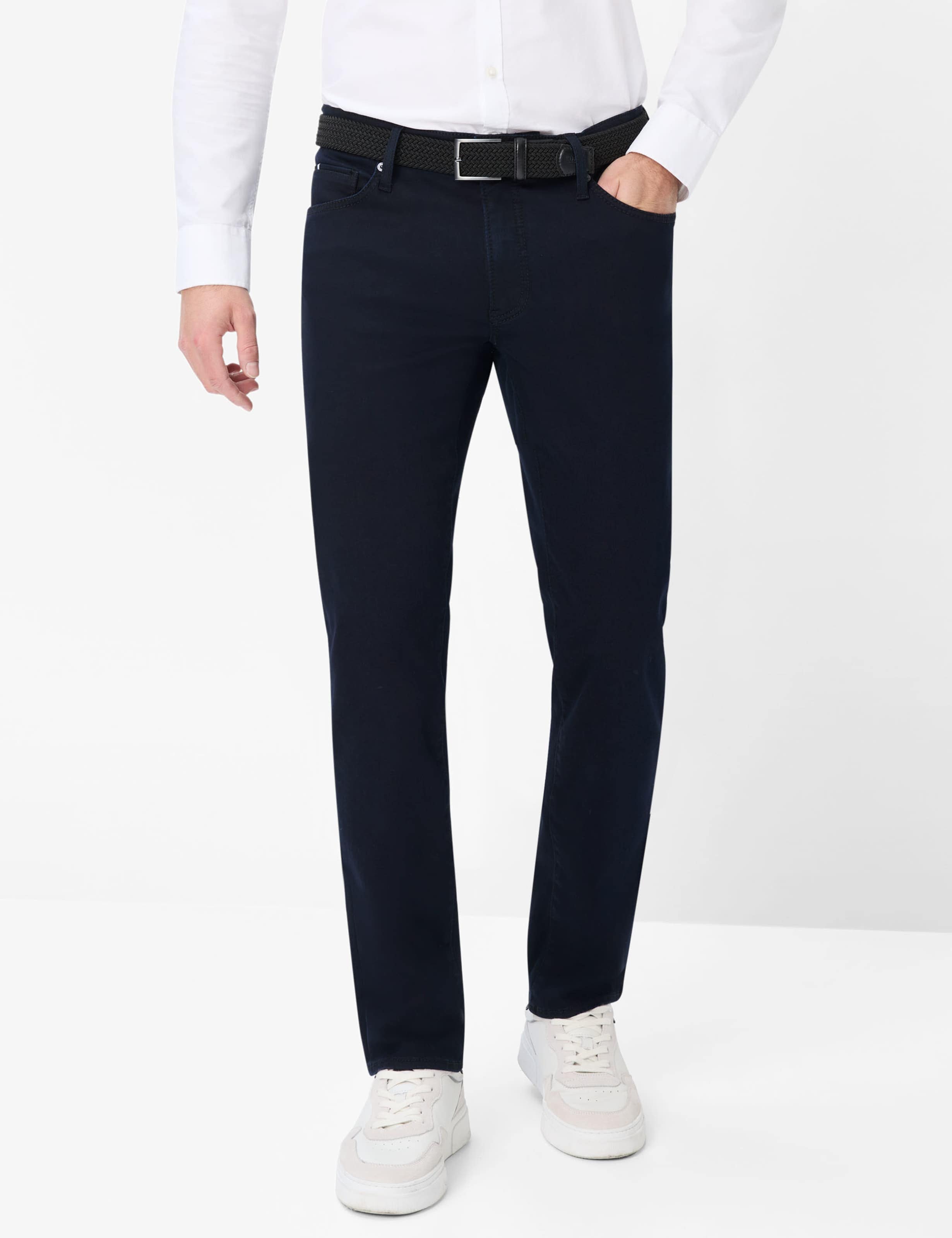 5-Pocket-Jeans BRAX "Style CHUCK", Herren, Gr. 38, Länge 30, blau (dunkelblau), Denim/Jeans, 63% Baumwolle, 16% Polyester, 11% Modal, 6% Elastomultiester, 4% Elasthan, Jeans 5-Pocket-Jeans