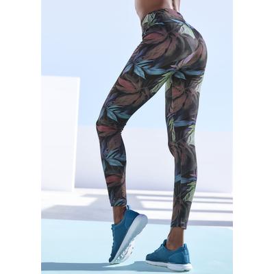 Funktionsleggings LASCANA ACTIVE, Damen, Gr. L (44/46), N-Gr, blau (dunkelblau), Jersey, Obermaterial: 95% Baumwolle, 5%