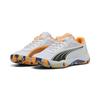 Sneaker PUMA "NOVA Court Padelschuhe Erwachsene", Gr. 47, weiß (weiß schwarz vivid blau heat fire), Obermaterial: Textil, Synthetik; Futter: Textil; Innensohle: Textil; Laufsohle: Synthetik, Gummi, Schuhe
