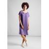 Jerseykleid STREET ONE, Damen, Gr. 34, EURO-Größen, lila (bellflower lila), Jersey, 95% Viskose, 5% Elasthan, unifarben, casual, gerade kniefrei, Rundhals, Kurzarm Bündchen, Kleider, aus Viskose