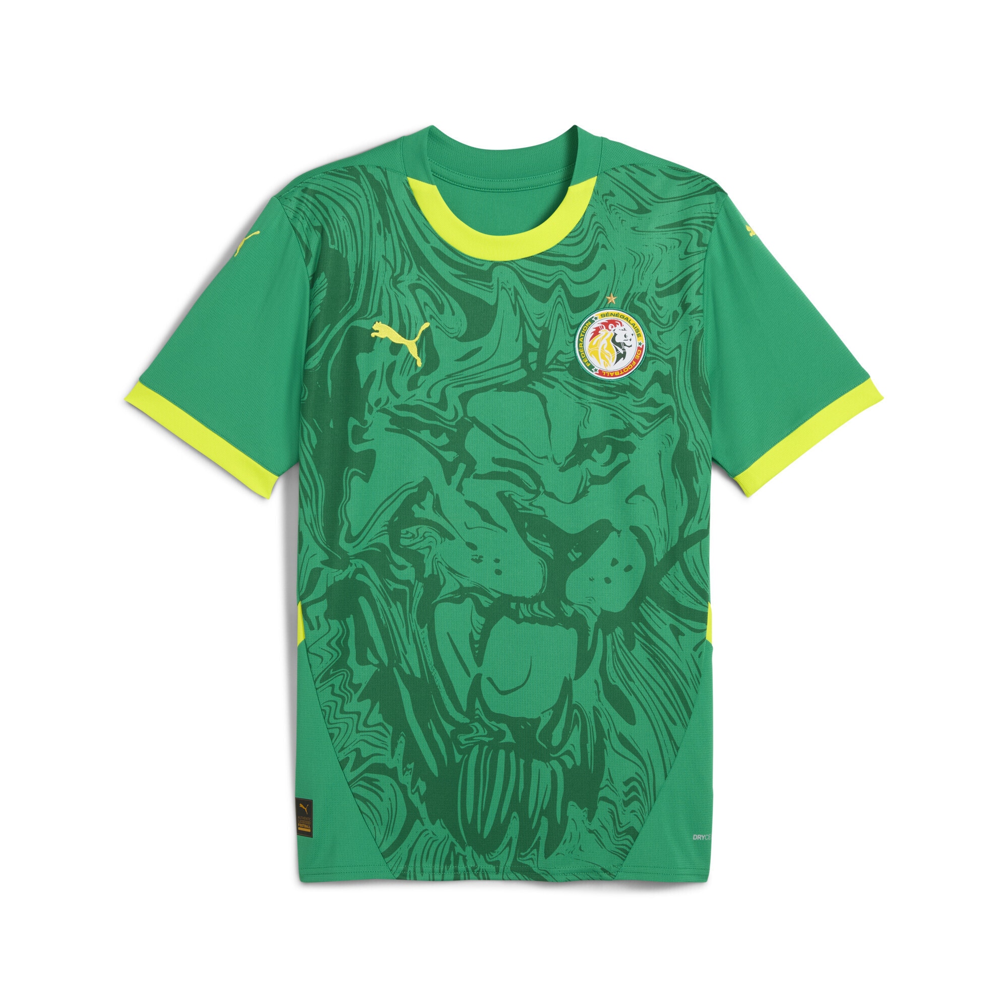 Trainingsshirt PUMA "Senegal 2025 Auswärtstrikot Herren", Herren, Gr. XL, grün (sport grün electric lime), Obermaterial: 100% Polyester; Rippe: 100% Polyester, bedruckt, regular fit, Rundhals, Shirts Image