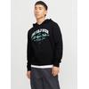 Kapuzensweatshirt JACK & JONES "JJELOGO SWEAT HOOD 2 COL 24/25 NOOS", Herren, Gr. M, schwarz (schwarz ink), angeraute Sweatware, Obermaterial: 70% Baumwolle, 30% Polyester, bedruckt, modisch, regular fit taillenbedeckt, ohne Ausschnitt, Langarm...