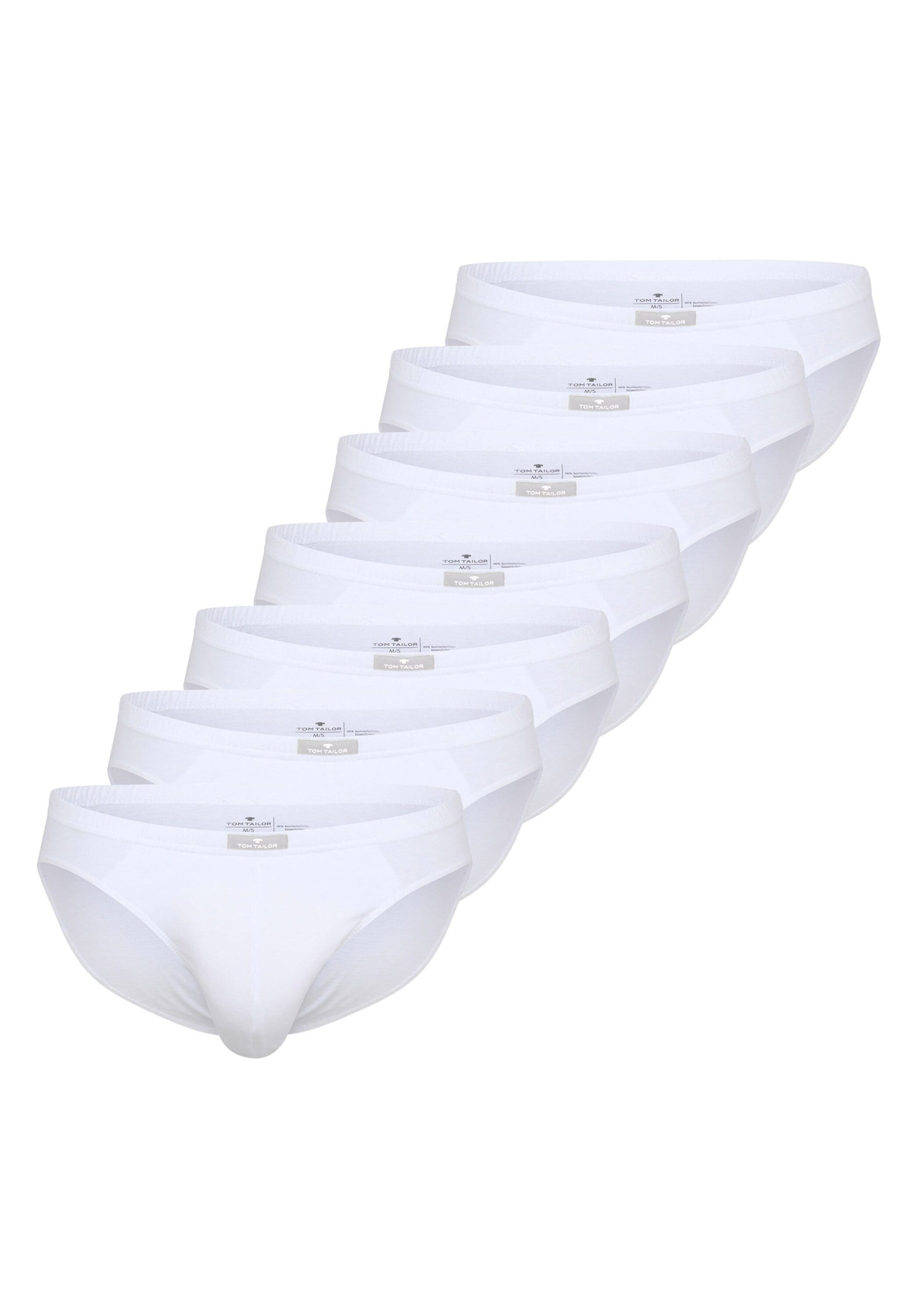 Slip TOM TAILOR "Slip 7er Pack", Herren, Gr. XL, weiß, Obermaterial: 95% Baumwolle CO. 5% Elasthan EL., Unterhosen Slip Image