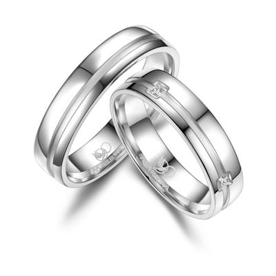 Verlobungsring MARRYA "Silber Ringe Trauringe Eheringe Partnerringe" Gr. 48, silber (herren ring, silber), Fingerringe, 