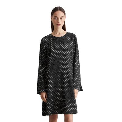 Druckkleid MARC O'POLO "aus LENZING™ ECOVERO™", Damen, Gr. 38, Normalgrößen, bunt (multi), Obermaterial: 100% Viskose; Futter: 100% Nicht verfügbar, bedruckt, casual, regular fit kurz, Langarm, Kleider Image