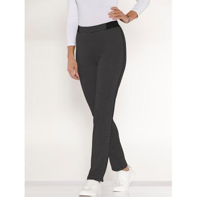 Jerseyhose CLASSIC BASICS, Damen, Gr. 48, Normalgrößen, schwarz (schwarz, gemustert), 95% Polyester, 5% Elasthan, gemustert, Hahnentrittmuster, kariert, mehrfarbig, lang, Hosen Image