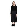 Midikleid CARTOON "Cartoon Midikleid 2er Set", Damen, Gr. 38, Normalgrößen, schwarz, Obermaterial: 97% Polyester, 3% Elasthan., feminin, figurumspielend lang, Rundhals, Langarm, Kleider, Design