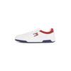Sneaker TOMMY JEANS "(NEW) TJM CUPSOLE LEATHER ESS", Herren, Gr. 44, bunt (weiß, rot, blau), Leder, Textil, Lederimitat, sportlich, Schuhe, Freizeitschuh, Halbschuh, Schnürschuh im Basket-Look
