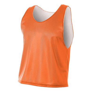 A4 N2274 Athletic Men's Lacrosse Reversible Practice Jersey T-Shirt in Orange/White size Medium | Polyester A4N2274