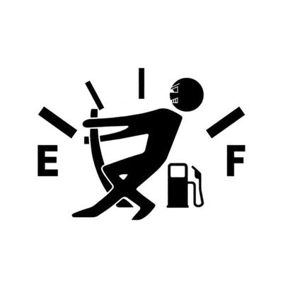 Memkey - Aufkleber für die Tankklappe eines Autos. Mann hält die Tankanzeige. Lustig, Humor (12,7 Image