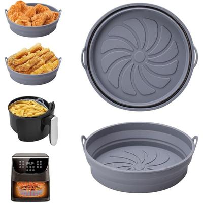 Silikon-Luftfritteuse-Form, 2 Stück, Zubehörform für Airfryer, wiederverwendbarer Korb,