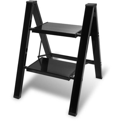 Stehleiter Klapptrittleiter 2-Stufen-Leiter rutschfeste Haushaltsleiter, Sicherheits, Aluminium Image