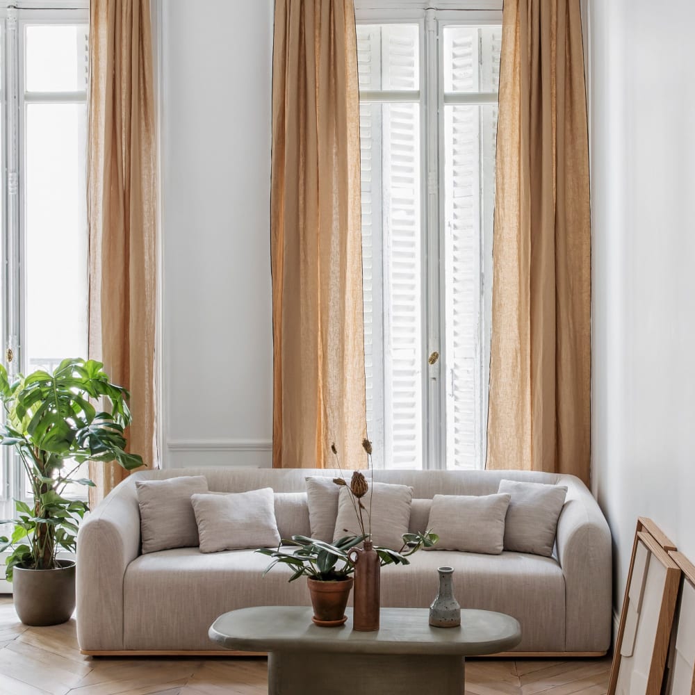 Tenda a occhiello nera Lavaggio bombo nero e sabbia 350x280 cm