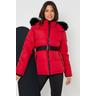 Threadbare Womens Red Belted Padded Ski Jacket - Size 12 UK | Threadbare Sale | Discount Designer Brands