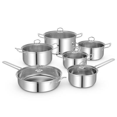 Costway 12 Piece Pots and Pans Set with Tempered Glass Lids and Handles