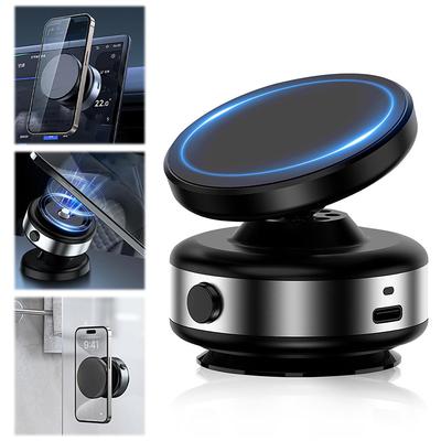 360-degree Adjustable Electric Vacuum Magnetic Suction Cup Phone Mount Hands-Free Magnetic Cell Phone Holder for Car/Gym/Mirror/Smooth Surface Compatible with Magsafe iPhone