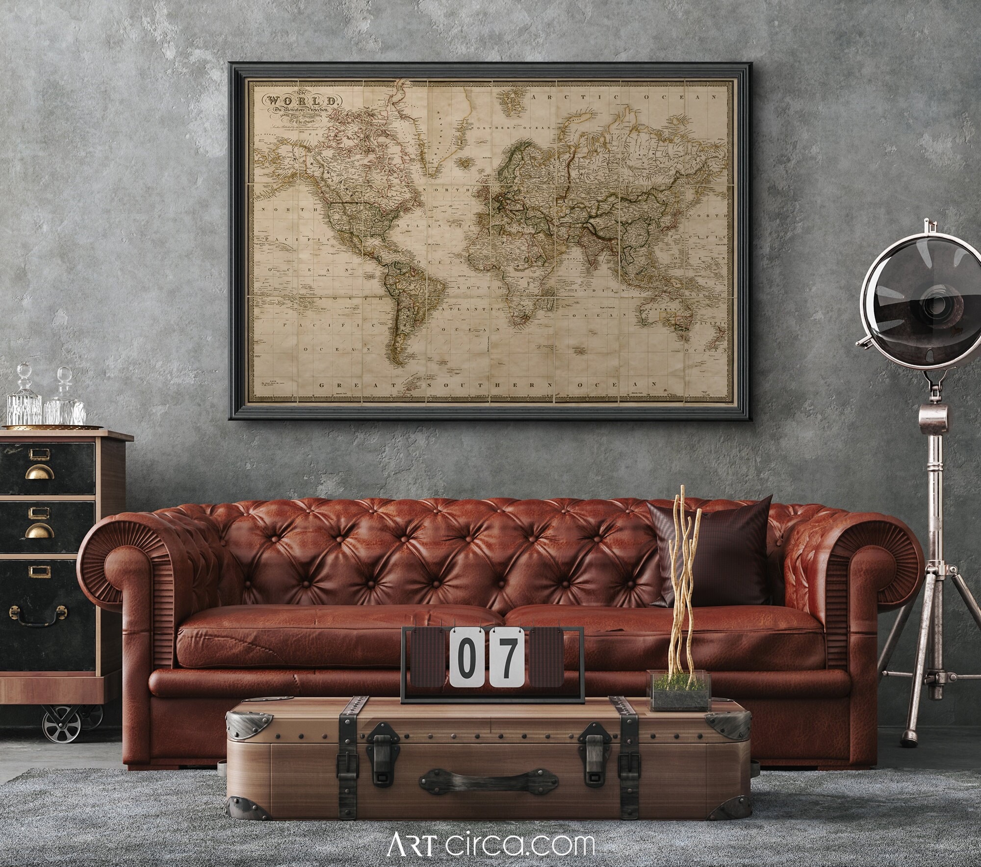 Arte della mappa del mondo: stampa della mappa del mondo del 1861 - mappa del mondo antica - mappa del mondo vintage - mappa del mondo grande - arte d
