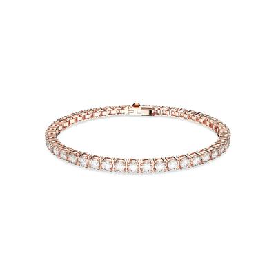 Tennisarmband SWAROVSKI "Matrix, 5648934, 5693927, 5648936, 5657665, 5648927, 5648930, 5657657" Gr. M, rosa (roségoldfar