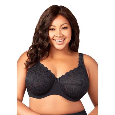 Plus Size Women's Lacey Curves Underwire Bra by Elila in Black (Size 44 F)