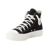 Sneaker CONVERSE "CHUCK TAYLOR ALL STAR LIFT PLATFORM EMBROIDERED CRYSTALS", Gr. 39, schwarz-weiß (schwarz, wintage weiß), Textil, sportlich, Schuhe