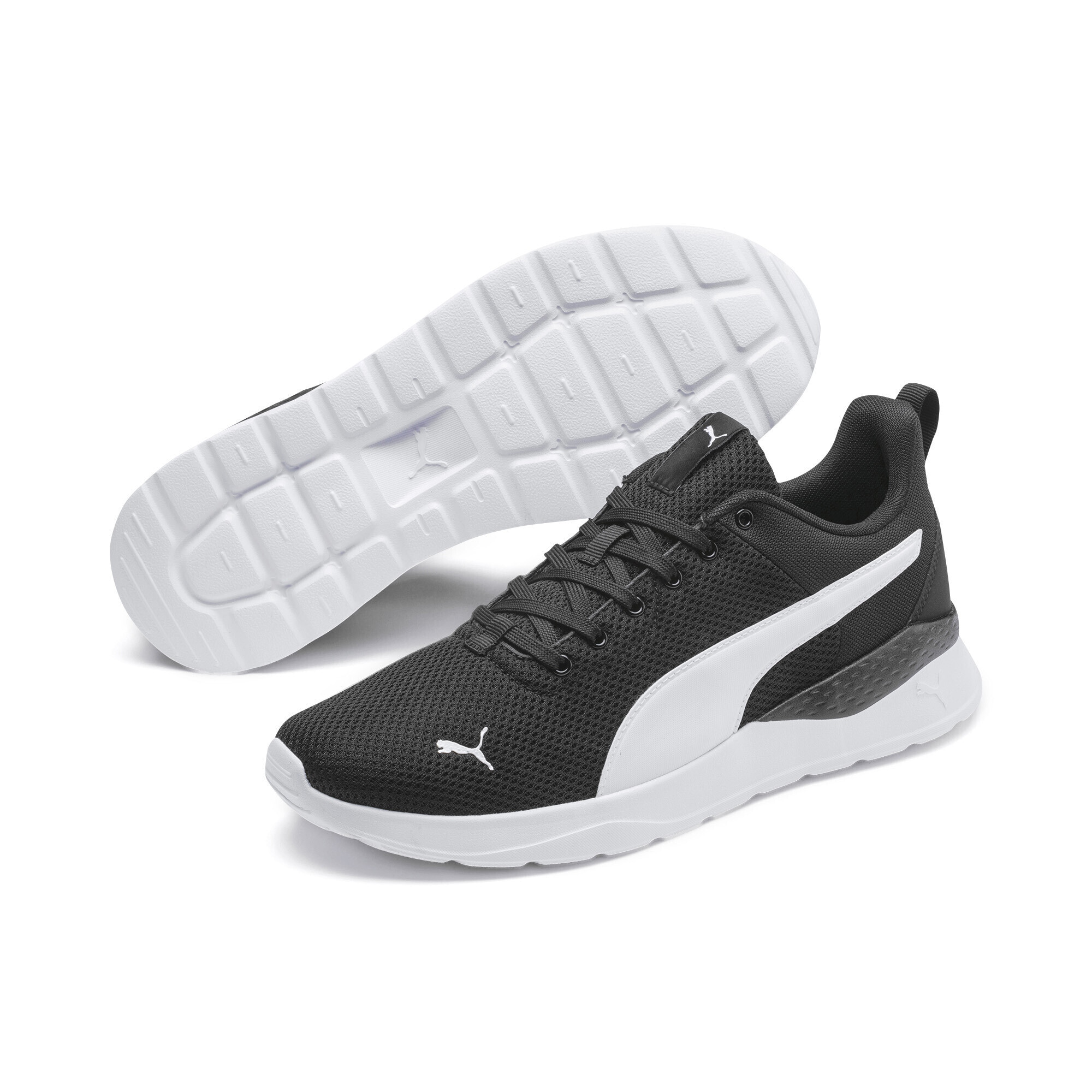 Sneaker PUMA "Anzarun Lite Sneakers Erwachsene", Herren, Gr. 41, schwarz-weiß (schwarz, weiß), Obermaterial: Synthetik, Textil; Futter: Textil; Innensohle: Textil; Laufsohle: Synthetik, Gummi, Schuhe Sneaker