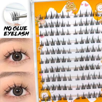 TEMU 120 Glue-free, Easy To Peel Off False Eyelashes-friendly To Beginners, Natural, Volume And Length (9mm-11mm), Diy Cluster Design With Self-adhesive Tape, , Image