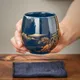 Tazza da tè semplice in stile giapponese da 180 ml Tazza da tè in ceramica per uso domestico Jilan semplice tazza da tè grande in ceramica Set da tè per una tazza singola
