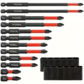 10/12 Pz Set di punte per cacciavite magnetico S2 Acciaio 1/4 pollici Gambo Punte per cacciavite elettrico Punta per cacciavite a percussione a testa croce