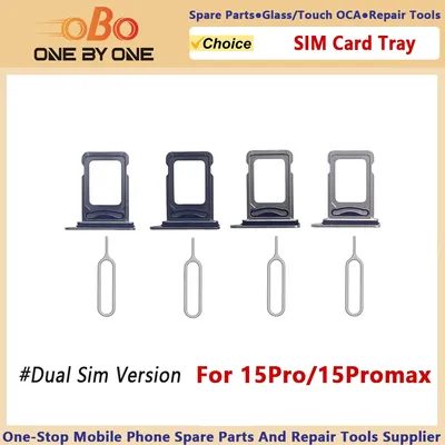 Dual-SIM-Kartenfach-Halterung, Ersatz für iPhone 15 Pro und 15 Pro max mit Auswurfstift (Dual-Sim-Version), Schwarz, Weiß, Blau