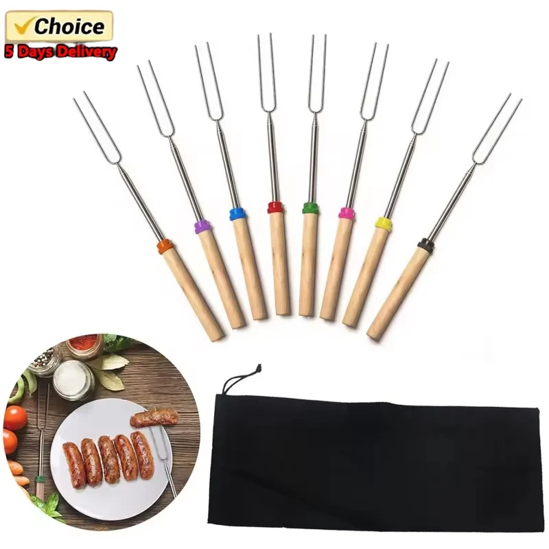 Marshmallow Brat stangen für Feuerstelle Smores Kit für Feuerstelle Grill gabel Grill Kochgeschirr Outdoor Brat stangen für die Küche Image