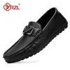 YRZL Loafer Männer Schwarz PU Leder Loafer Mann Casual Schuhe Mokassins Slip auf Wohnungen Bequeme Bootsschuhe Männliche Fahren Schuhe
