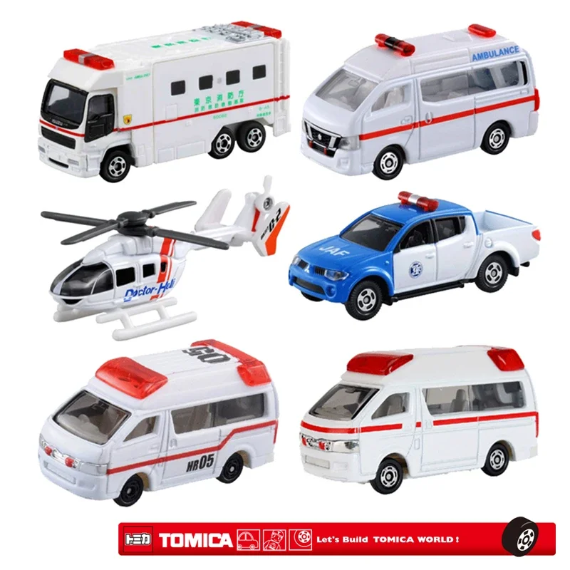 Takara Tomy Tomica Diecast 1/64 Brandschutz und Krankenwagen Erste-Hilfe-Serie Kinderspielzeug Kraftfahrzeug Druckguss-Metallmodell Image