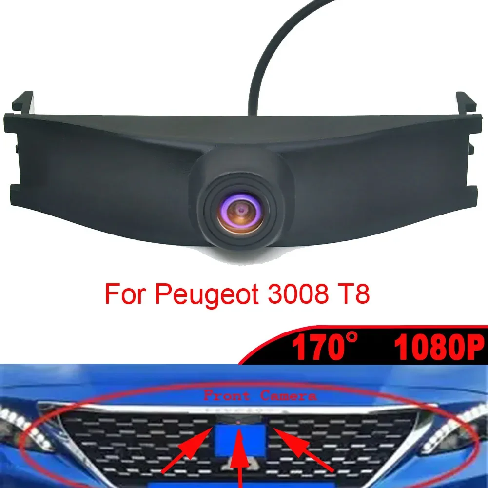 170 ° AHD CVBS CCD 1080P Fahrzeug Fisheye Nachtsicht Auto LOGO Parkplatz Vorderansicht Kamera für Peugeot 3008 T8 Facelift 2013-2016 Image